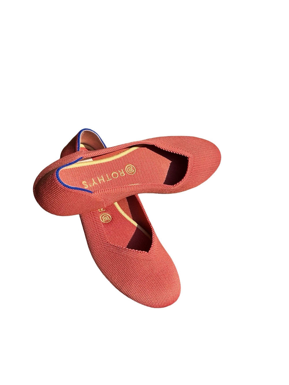 Rothy's coral terra cotta Knit Slip-On Flats US sz 9.5, Like new condition.